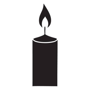 Anma Tasarımları için Zarif Mum Silüeti Vektör İllüstrasyonu