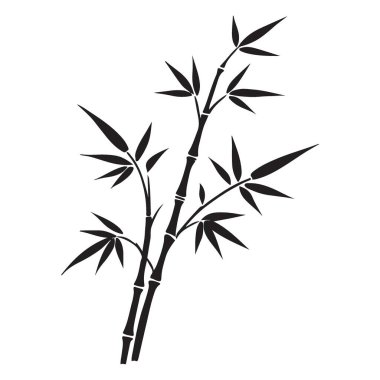 Asya 'nın İlham Verdiği Tasarımlar İçin Zarif Bambu Sapıkları Siluet Çizimi