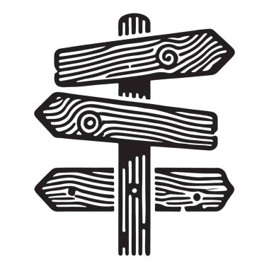 Tahta İmza Vektörü Tasarımlar için Tahıl Ayrıntılarıyla İllüstrasyon