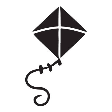 Temel Uçurtma Silüeti Vektörü Basit Tasarım Grafik Sanatı Çizimi