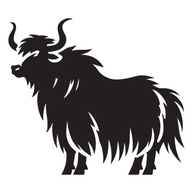 Ayrıntılı Yak Silueti Himalayaların Eşsiz Sembolü