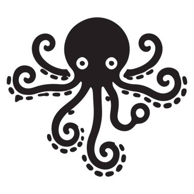 Basit Ahtapot Çizimi Sevimli Okyanus Yaratığı