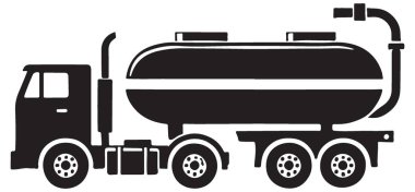 Sıvı Taşımacılık Endüstrisi için Bir Tanker Kamyonu Vektör ResmiComment