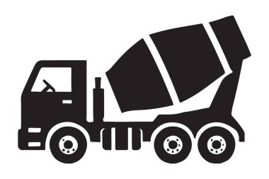 Beton Karıştırıcı Kamyonu Silueti Malzemeleri Taşımaya Hazır