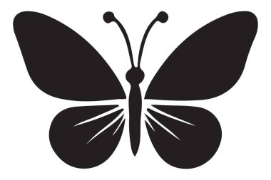 Yaratıcı Projeler ve Tasarımlar için Ayrıntılı Kelebek Siluet Vektör İlülasyonu