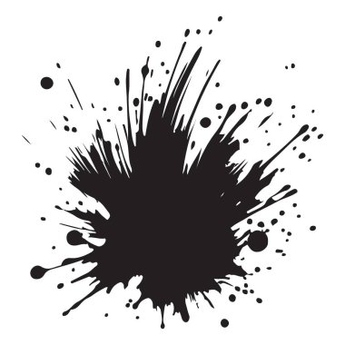Yaratıcı Arkaplanlar için Kalın Mürekkep Sıçratma Silueti Vektör İllüstrasyonu