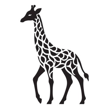 Soyut Benekli Vektör Sanat Tasarımı Eşsiz Zürafa Silueti