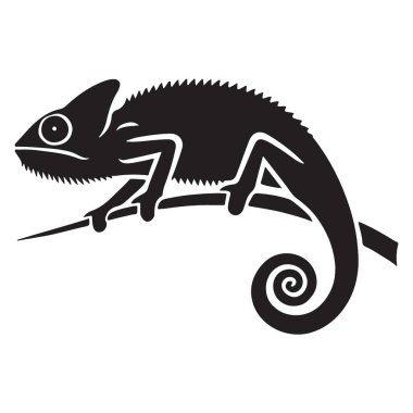 Bukalemun Vektör İllüstrasyonu Logo Tasarımı ve Grafik Projeleri için Mükemmel