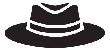 Klasik Fedora Şapka Vektörü Basit Minimalist Biçimli Aksesuar