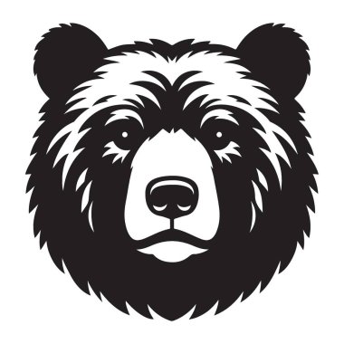 Cesur Ayı Başı İllüstrasyon Tasarımı Bir Güç Sembolü