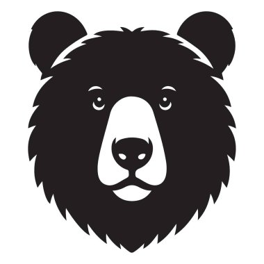 Vahşi Yaşam İçin Basit Ayı Baş Vektör İllüstrasyon Logosu Tasarımı