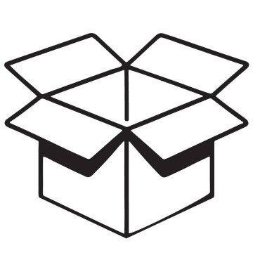 Paket Tasarımı için Karton Kutu Vektör Satırı Resim İllüstrasyonunu Aç