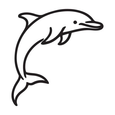 Basit Yunus Çizimi Yüzen Deniz Memelisi Hayvan Sanatı