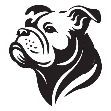 Majestic Bulldog Profil Silueti Logo ve Grafik Tasarımları Çizimi