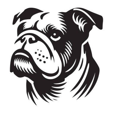 Güçlü Bulldog Baş Silueti Çizim ve Tasarım Projeleri İçin Mükemmel