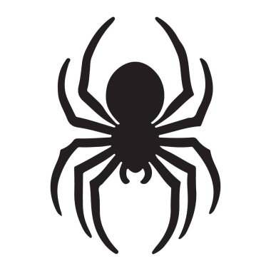 Siyah Örümcek Silüeti Vektör Tasarımı Sanat ve El Sanatları İllüstrasyonu