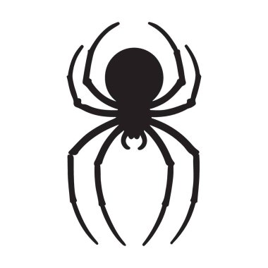 Cadılar Bayramı Dekorasyonları İçin Sekiz Bacaklı Siyah Örümcek Çizimi