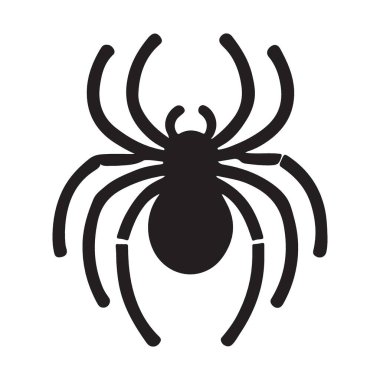 Cadılar Bayramı Projeleri için Ürkütücü Örümcek Silüeti Vektör İllüstrasyonu