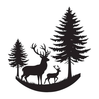 Doğanın Aşıkları İçin Orman Resimlerinde Görkemli Geyik Silueti