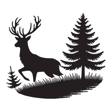 Huzurlu Orman Düzeninde Zarif Geyik Görünümü