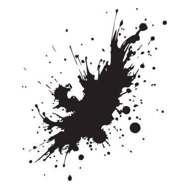 Koyu Sanat ve Doku Tasarımı için Grunge Mürekkep Sıçratma Vektörü Grafiği