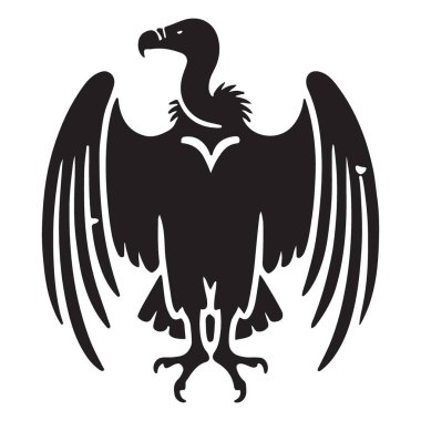 Akbaba Silueti Vektör Grafiksel Kanatlarını Uçurmaya Hazır