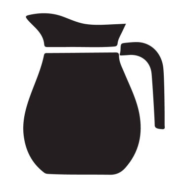 İçecek servisi için zarif siyah siluet sürahi vektör görüntüsü