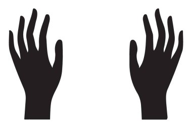 Açık eller siluet vektör illüstrasyon grafik tasarım zarif konsept