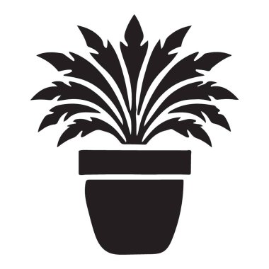 Ev Dekorasyonu ve İç Tasarım için Modern Saksı Bitkisi İllüstrasyonu