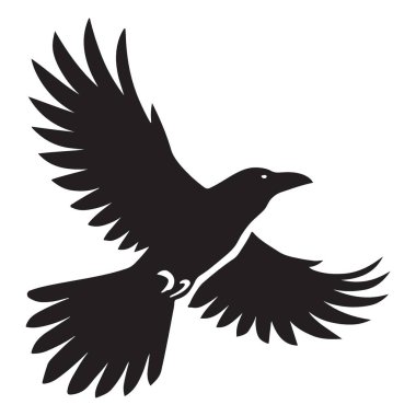 Kara Kuzgun, Uçuş Vektörü Siluet Kuş Resimlerinde