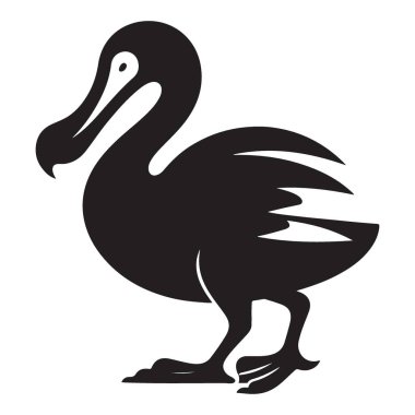 Biçimlendirilmiş Dodo Silueti Resimlendirme Vektör Resmi ve Grafikleri
