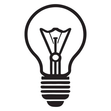 Fikirler için Basit Ampul Kırpma Sanatı İllüstrasyon Vektörü