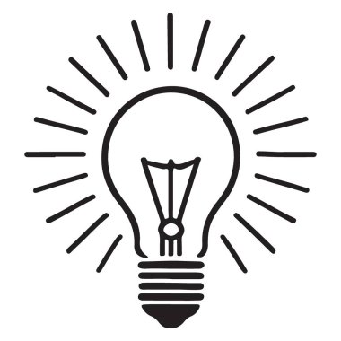 Işıldayan Ampul Sembolü Fikir Işıkları ile İllüstrasyon