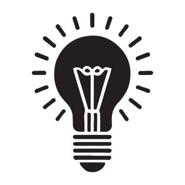 Yaratıcı Fikir Kara Ampul İllüstrasyonu Yayılan İlham