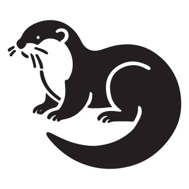 Logo ve Tasarım İçin Sevimli Su Samuru Vektör Grafiği