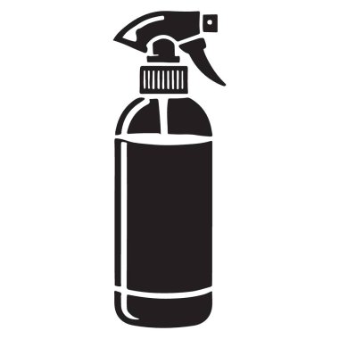 Siyah Temizleme Spreyi Şişe Silüeti Temizleme ve Temizlik İkonası
