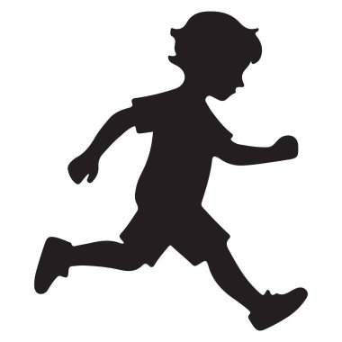 Tasarım için Çizim Vektörü Resmini Yürüten Bir Çocuğun Silueti