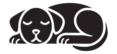 Logo Tasarım Projeleri için Basit Uyuyan Köpek Silüet Vektörü
