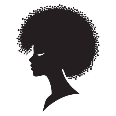 Afro Saç Tarzı ve Kapalı Gözlü Kadının Serene Silueti