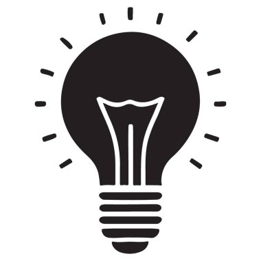 Ampul Anı İllüstrasyon İnovasyon ve Parlak Fikirleri Sembolize Ediyor