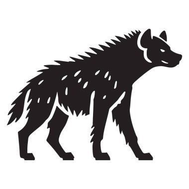 Hayvan Teması İçin Gerçekçi Yürüyen Sırtlan Siluet Vektör Sanatı