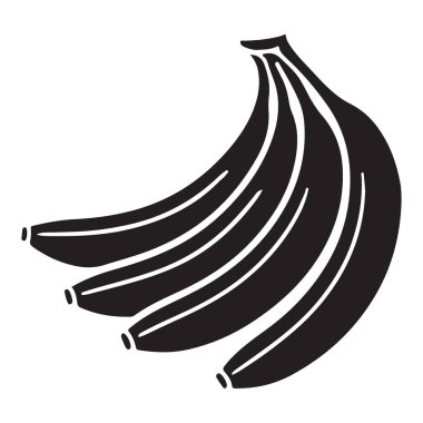 Dört Muz Silüeti Vektör Sanat Taze Tropikal Meyve