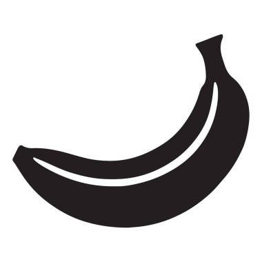 Tek Muz Silüeti Vektör Sanatı Tropikal ve Besleyici