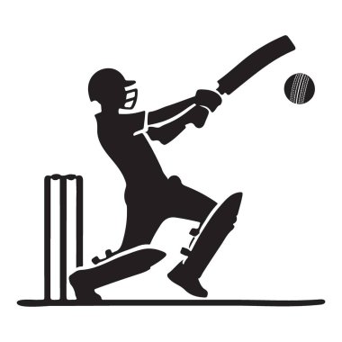 Kriket Vurucusu Silueti Kale Tasarımı ile Topa Vurma Sanatı