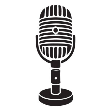 Radyo Yayın ve Ses Kayıt için Klasik Mikrofon İllüstrasyonu