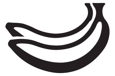 İki Muz Silueti Vektör Çizimi Basit Taze Meyve Tasarımı