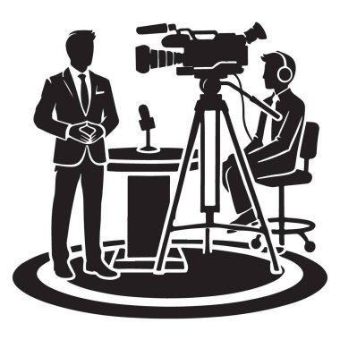 Kamera ve Sunucu Silueti Tasarımı ile Stüdyo Haber Yayın Ayarları