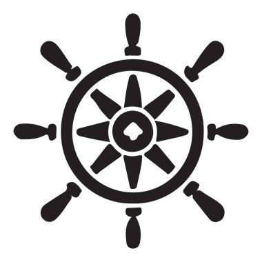 Denizcilik Seyrüsefer Sembolü için Gemi Direksiyonu Silüeti ResmiComment