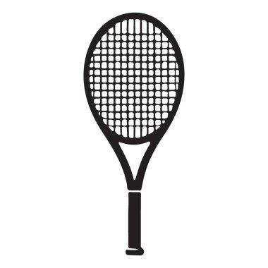 Spor Projeleri için Tenis Raketi Silueti Vektör Grafik Varlığı
