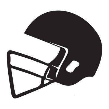 Futbol Miğferli Siluet Vektör Grafik Tasarım Elementi İllüstrasyonu